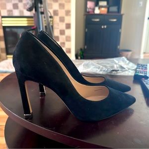 White House Black Market Black Suede Heels